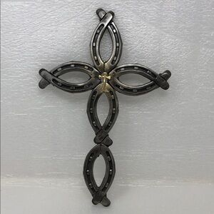 Handcrafted Horseshoe Cross Metal Wall Art